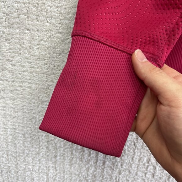 LOLE Full Zip Tech Textured Fleece Athletic Jacket Hoodie Pink / Red Women Sz L - Picture 12 of 16